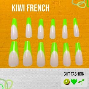 🥝💚Beautiful French Green Nails